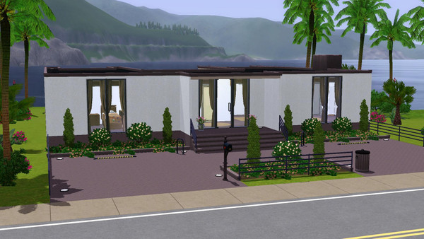 Sims 3 — Gorgette Beach - 2br, 1ba by Flexina — A small familyhome with kitchen, livingroom with a fireplace and a office