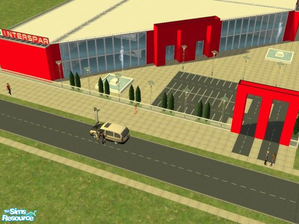 Sims 2 — INTERSPAR by ivanhorvatsb — INTERSPAR SHOPPING MALL: 1st floor: 8 shops + restroom, 2st floor: 8 shops +