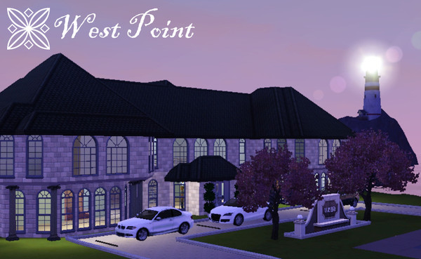 Sims 3 — West Point by lovpetunia12 — West Point, a mansion on the rocks with the view of the ocean. Said to have onced