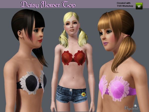 Sims 3 — Daisy Flower Top by skystars5 — Just another funTop for your Sims.