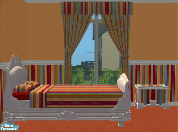 Sims 2 — Orange Stripes Bedroom Collection 1 by frillyfilly — Part 1 of the Orange Stripes Bedroom