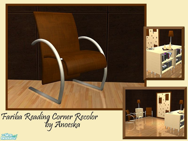 Sims 2 — Fariba Recolor Livingroomchair by AnoeskaB — Modern brown livingroom chair. Part of the Fariba Readingcorner