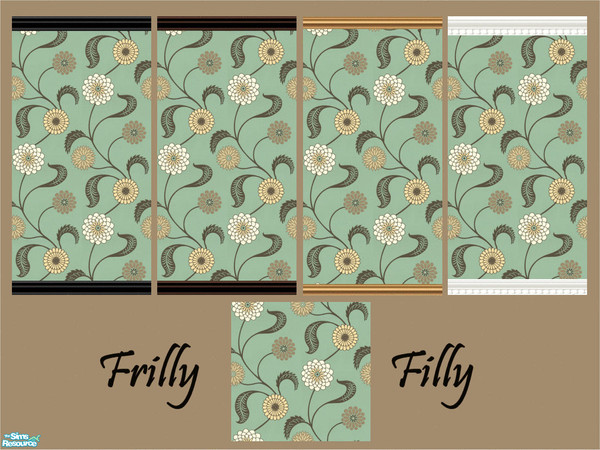 Sims 2 — Modern Living Walls And Floor Set by frillyfilly — Modern Living walls and floor in green.