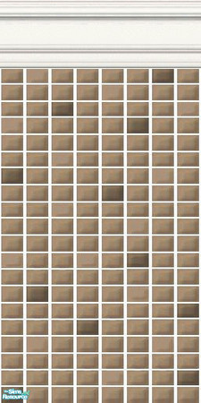 Sims 2 — Brown and Neutral Mini Tiles - Braise Mini Tiles by HollyChappell — Walls covered with mini tiles in classic