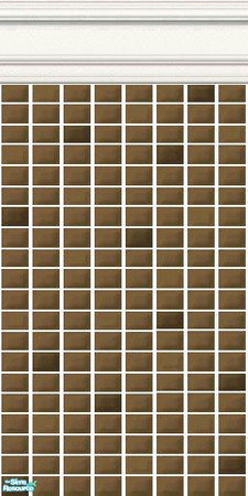Sims 2 — Brown and Neutral Mini Tiles - Woodgrain Mini Tiles by HollyChappell — Walls covered with mini tiles in classic