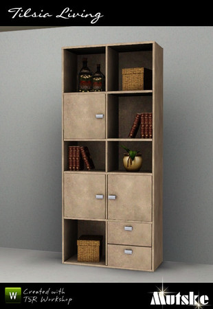 Sims 3 — Tilsia Cabinet 2x1 by Mutske — Part of the Tilsia Living. 3 Recolorable parts. 3 Variations. Made by Mutske@TSR.