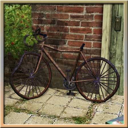 Sims 3 — Rusty bike by Cyclonesue — Officially beyond repair but its owner is an optimist. One day, they'll get round to