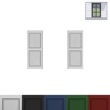 Sims 3 — Exterior Shutters for The Truth Divider Window by Dgandy — Comes in 5 preset colors, white, black, blue, green