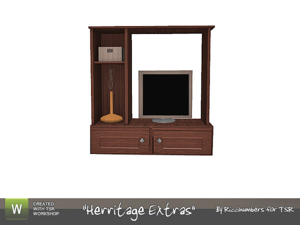 Sims 3 — Herritage Extras Television by TheNumbersWoman — Television for the Herritage Living. By RicciNumbers at TSR.