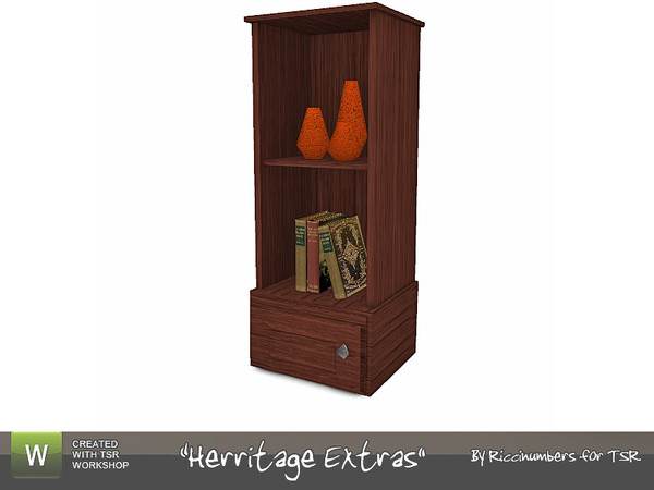 Sims 3 — Herritage Extras Left Hutch by TheNumbersWoman — Part of the TV. Use moveobjects on and the alt key to place. By