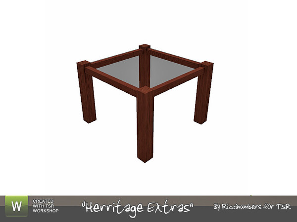 Sims 3 — Herritage Extras End Table Short by TheNumbersWoman — A shorter end table to use next to the ottoman's. By