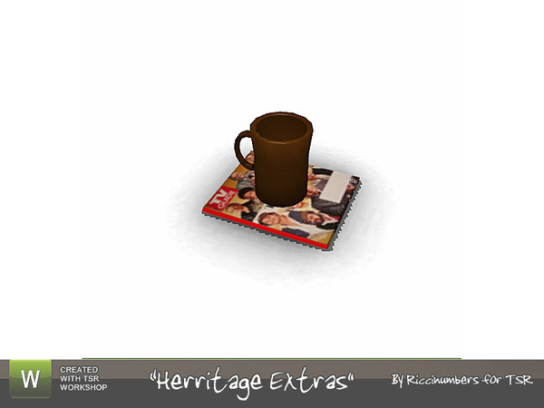 Sims 3 — Herritage Extras TV Guide with Mug by TheNumbersWoman — The Joy of clutter. Glorious clutter! By RicciNumbers at