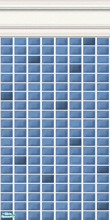 Sims 2 — Blue Mini Tiles - Empire Blue Mini Tiles by HollyChappell — Walls covered with mini tiles in cool and
