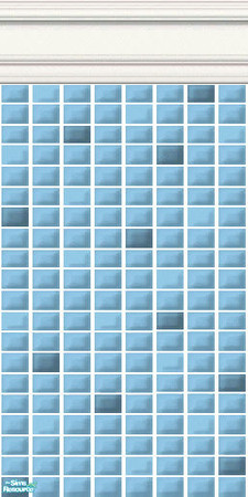 Sims 2 — Blue Mini Tiles - Maya Mini Tiles by HollyChappell — Walls covered with mini tiles in cool and cosmopolitan