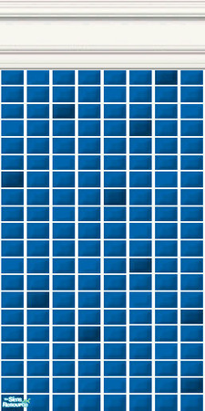 Sims 2 — Blue Mini Tiles - Persian Blue Mini Tiles by HollyChappell — Walls covered with mini tiles in cool and