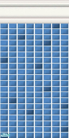 Sims 2 — Blue Mini Tiles - Picadilly Mini Tiles by HollyChappell — Walls covered with mini tiles in cool and cosmopolitan