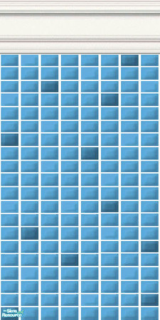 Sims 2 — Blue Mini Tiles - Brandeis Mini Tiles by HollyChappell — Walls covered with mini tiles in cool and cosmopolitan