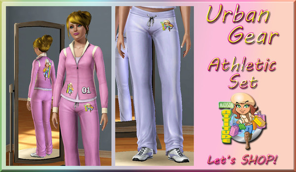 Sims 3 — Urban Gear Women's Athletic Set-Let's Shop! by terriecason — A set containing an athletic jacket and pants for
