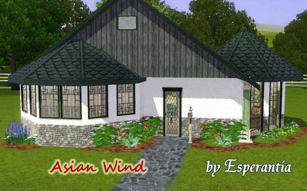 Sims 3 — Asian Wind by Esperantia — This small house I think is perfect start for one sim or young family who likes asian