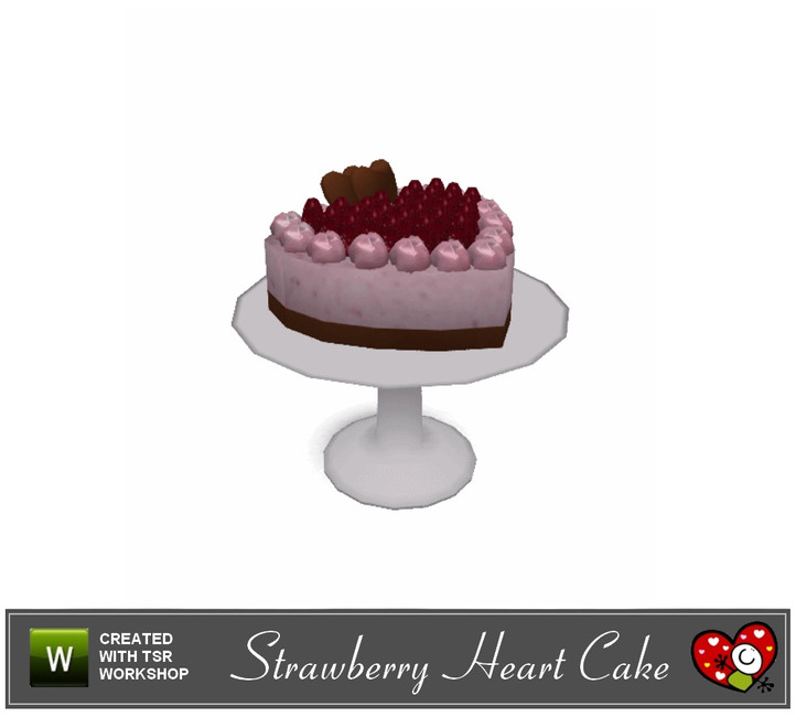 The Sims Resource Strawberry Heart Cake