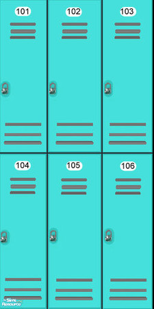 Sims 2 — Colored Locker Walls - Aqua by ad27 — These looks great in changerooms, schools, around pools, etc. Each wall