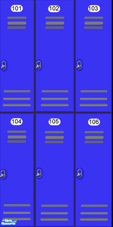 Sims 2 — Colored Locker Walls) - Blue by ad27 — These looks great in changerooms, schools, around pools, etc. Each wall