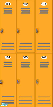 Sims 2 — Colored Locker Walls) - Gold by ad27 — These looks great in changerooms, schools, around pools, etc. Each wall