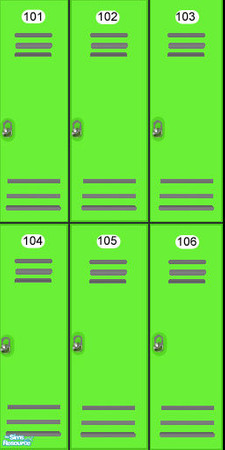 Sims 2 — Colored Locker Walls - Lime by ad27 — These looks great in changerooms, schools, around pools, etc. Each wall