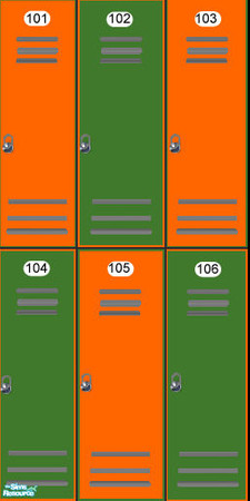 Sims 2 — Colored Locker Walls - Npc by ad27 — These looks great in changerooms, schools, around pools, etc. Each wall