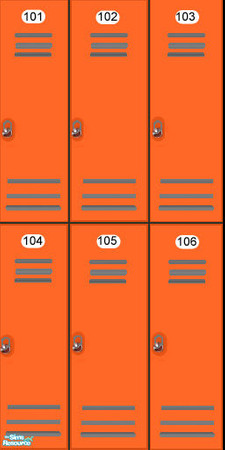 Sims 2 — Colored Locker Walls - Orange by ad27 — These looks great in changerooms, schools, around pools, etc. Each wall