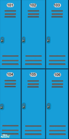Sims 2 — Colored Locker Walls - Poolblue by ad27 — These looks great in changerooms, schools, around pools, etc. Each