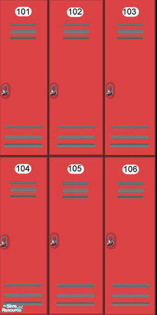 Sims 2 — Colored Locker Walls - Red by ad27 — These looks great in changerooms, schools, around pools, etc. Each wall