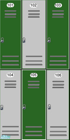 Sims 2 — Colored Locker Walls - SJC by ad27 — These looks great in changerooms, schools, around pools, etc. Each wall