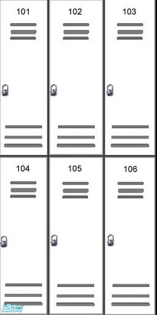 Sims 2 — Colored Locker Walls - White by ad27 — These looks great in changerooms, schools, around pools, etc. Each wall