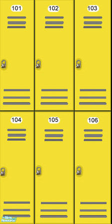 Sims 2 — Colored Locker Walls - Yellow by ad27 — These looks great in changerooms, schools, around pools, etc. Each wall