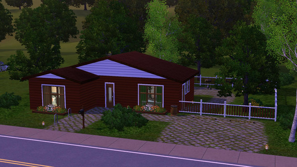 Sims 3 — Sweet Lea - 2br, 1ba by Flexina — A friends home for two friends, livingroom and kitchen. Nice simple garden