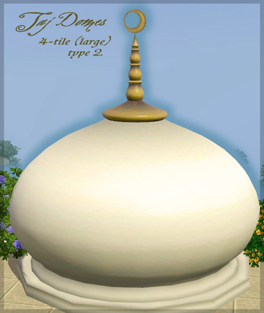Sims 3 — Taj dome - 4-tile (large) - type 2. by senemm — A set of 8 different sized indian/arabian style domes in 2 shape
