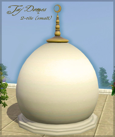 Sims 3 — Taj dome - 2-tile (small) by senemm — A set of 8 different sized indian/arabian style domes in 2 shape