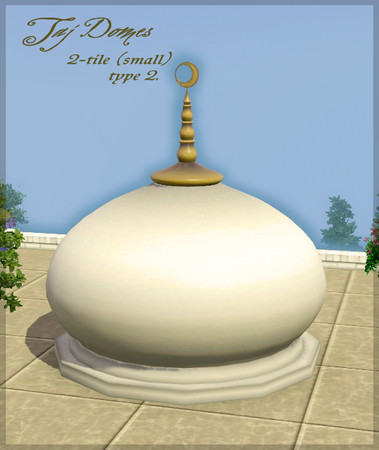 Sims 3 — Taj dome - 2-tile (small) - type 2. by senemm — A set of 8 different sized indian/arabian style domes in 2 shape