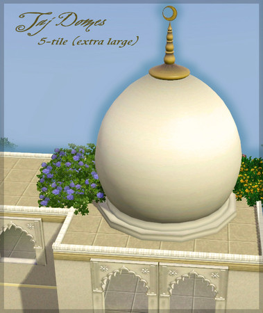 Sims 3 — Taj dome - 5-tile (extra large) by senemm — A set of 8 different sized indian/arabian style domes in 2 shape