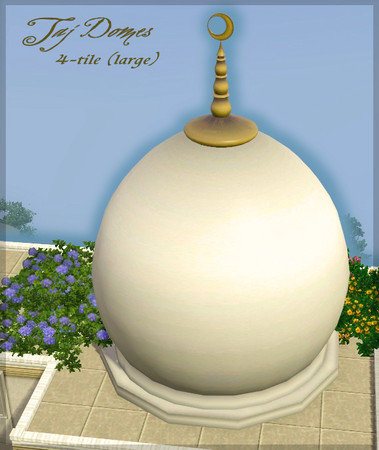Sims 3 — Taj dome - 4-tile (large) by senemm — A set of 8 different sized indian/arabian style domes in 2 shape