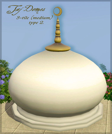 Sims 3 — Taj dome - 3-tile (medium) - type 2. by senemm — A set of 8 different sized indian/arabian style domes in 2