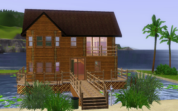 Sims 3 — House on the Water by gamer3994 — his home is on the water. it is a nice 1 bedroom house with 1 1/2 bath and a