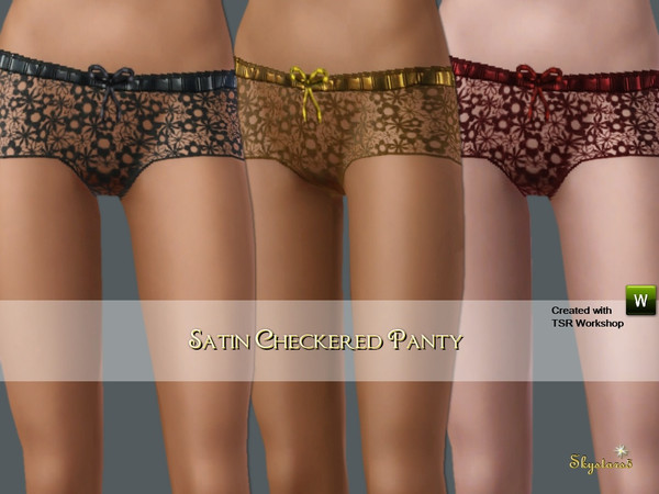 Sims 3 — Satin Cbeckered Panty by skystars5 — Sweet and soft checkered Panty