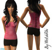 Sims 2 — Pink Corset Top & Black Shorts by WelshRhi — Enjoy,x