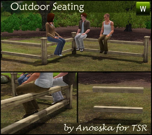 Sims 3 — Outdoor Seating Fence Straight by AnoeskaB — Part of the Outdoor Seating Set. TSRAA. Middle part of the fence,