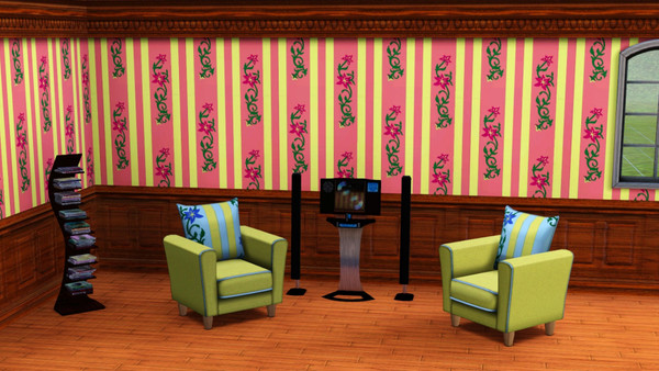 Sims 3 — Flowers & stripes by tit_ferr — Hand-drawn flowers and stripes