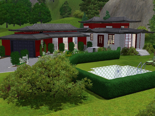 Sims 3 — Mi-tsu, modern asian style by matomibotaki — Modern Asian home with 2 bedrooms, 1 bathroom, kitchen with