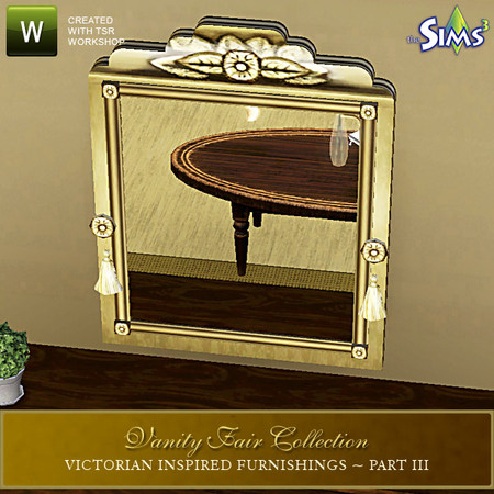 Sims 3 — VanityFair Part IV 1x1 Fireplace Mirror by Cashcraft — An attractive vintage 1x1 mirror, it's the perfect height