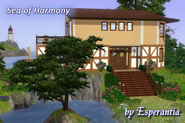 Sims 3 — Sea of Harmony by Esperantia — Perfect house for the family of 3 or 4 persons. Large diningl and outdoor